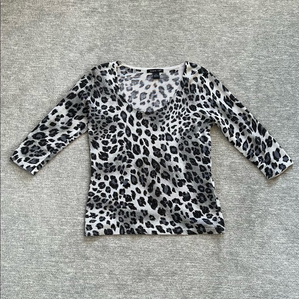 August Silk Leopard Print Top